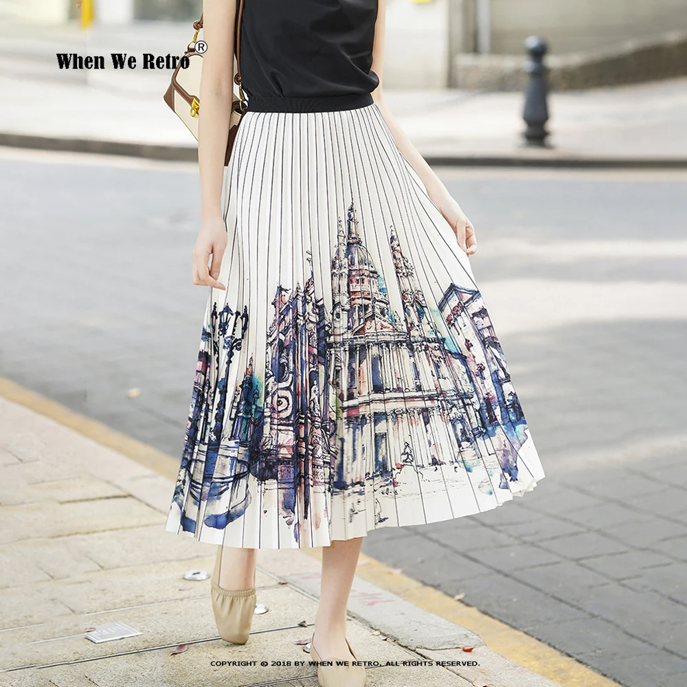 Vintage Castal Flower Stripe Print Pleated Skirts For Women Summer High Waist Elastic Midi Long Skirts Contrast OL Jupe RS689
Vintage Castal Flower Stripe Print Pleated Skirts For Women Summer High Waist Elastic Midi Long Skirts Contrast OL Jupe RS689