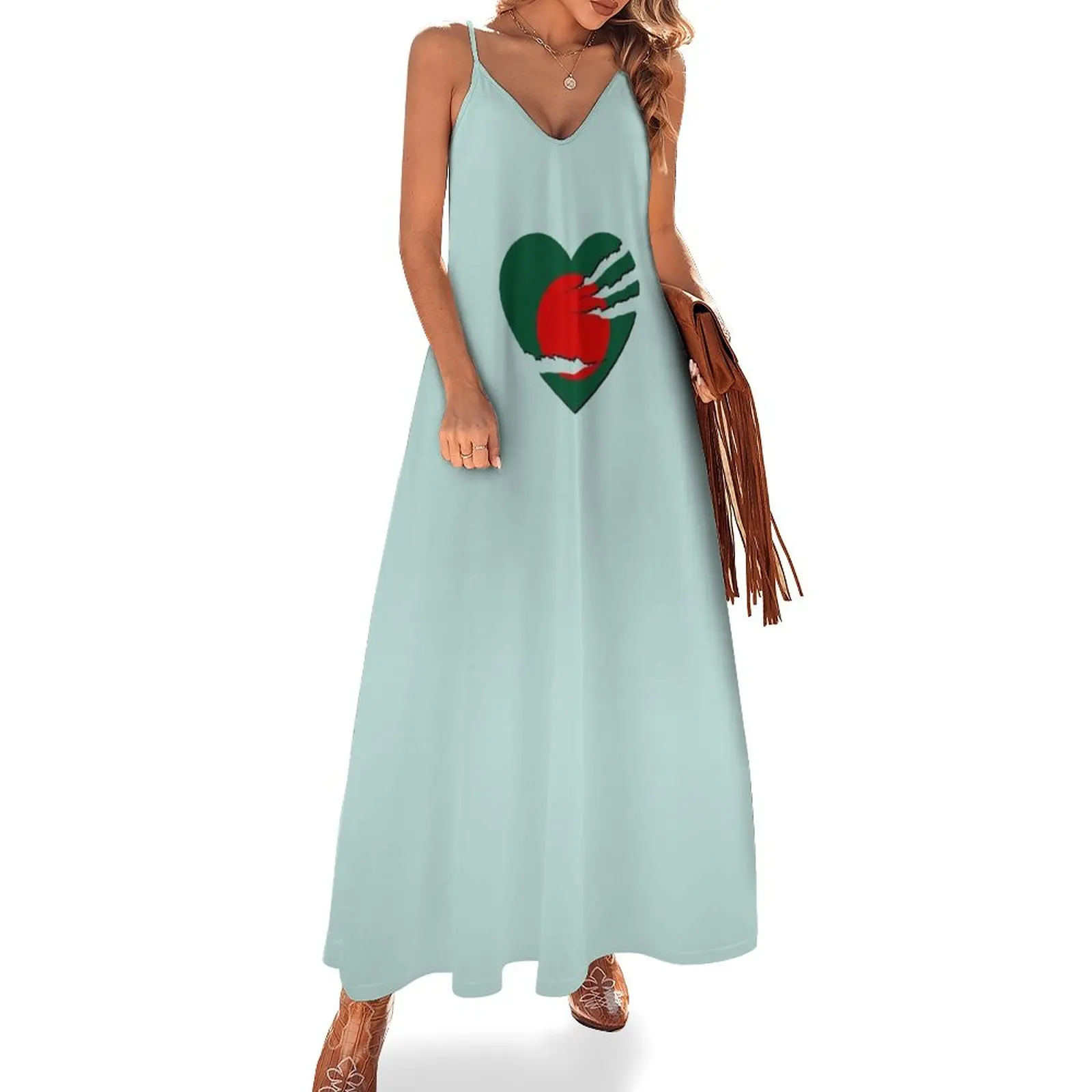 Платье без рукавов с флагом и сердечком, Бангладеш, длинное платье в Корейском стиле
Платье без рукавов с флагом и сердечком, Бангладеш, длинное платье в Корейском стиле