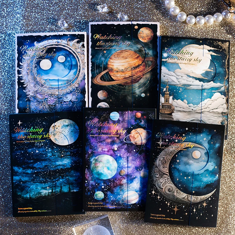 30pcs/pack Starry Sky Theme Stationery DIY Photo Album Scrapbook Journal Decorative Hand Account Background Paper Material
30pcs/pack Starry Sky Theme Stationery DIY Photo Album Scrapbook Journal Decorative Hand Account Background Paper Material