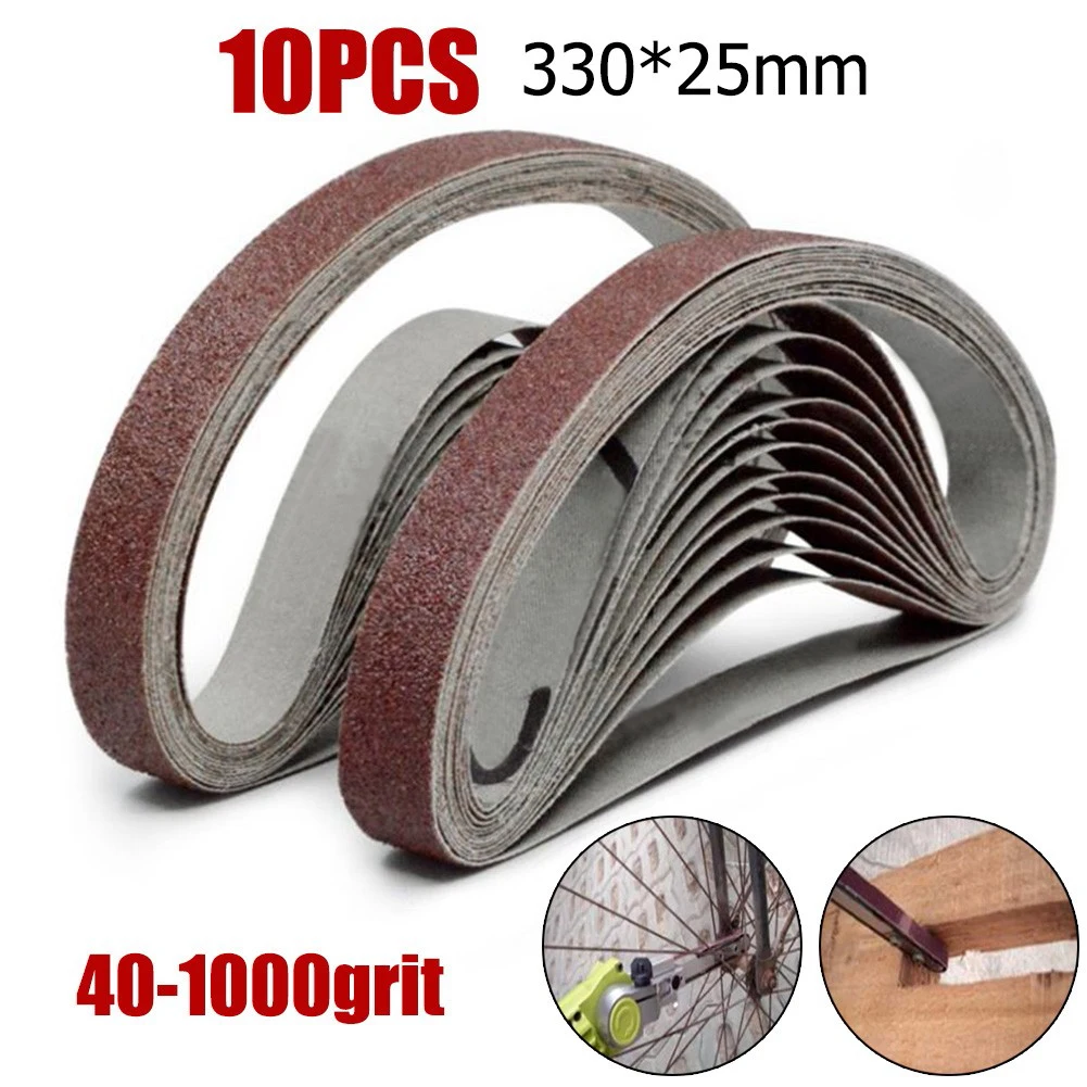 10pcs Abrasive Sanding Belts Sander Belt Grinder Polisher Parts 330x25mm For Wood Soft Metal Polishing Power Tool Accessories
10pcs Abrasive Sanding Belts Sander Belt Grinder Polisher Parts 330x25mm For Wood Soft Metal Polishing Power Tool Accessories