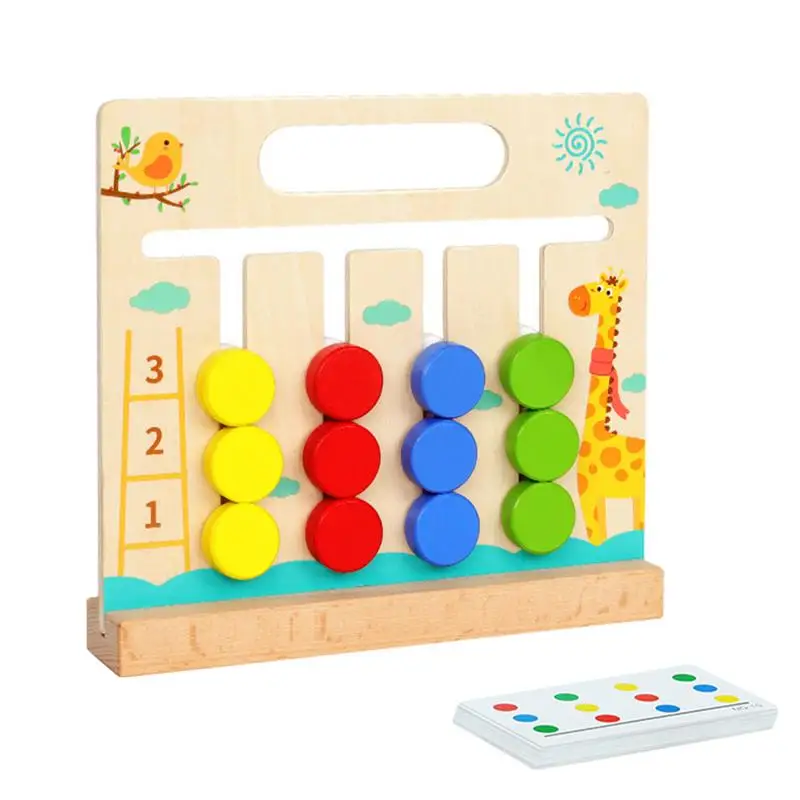 

Игрушки для сортировки фруктов, двусторонние 4-цветные деревянные игрушки Монтессори, Ранние обучающие игрушки для цветов и