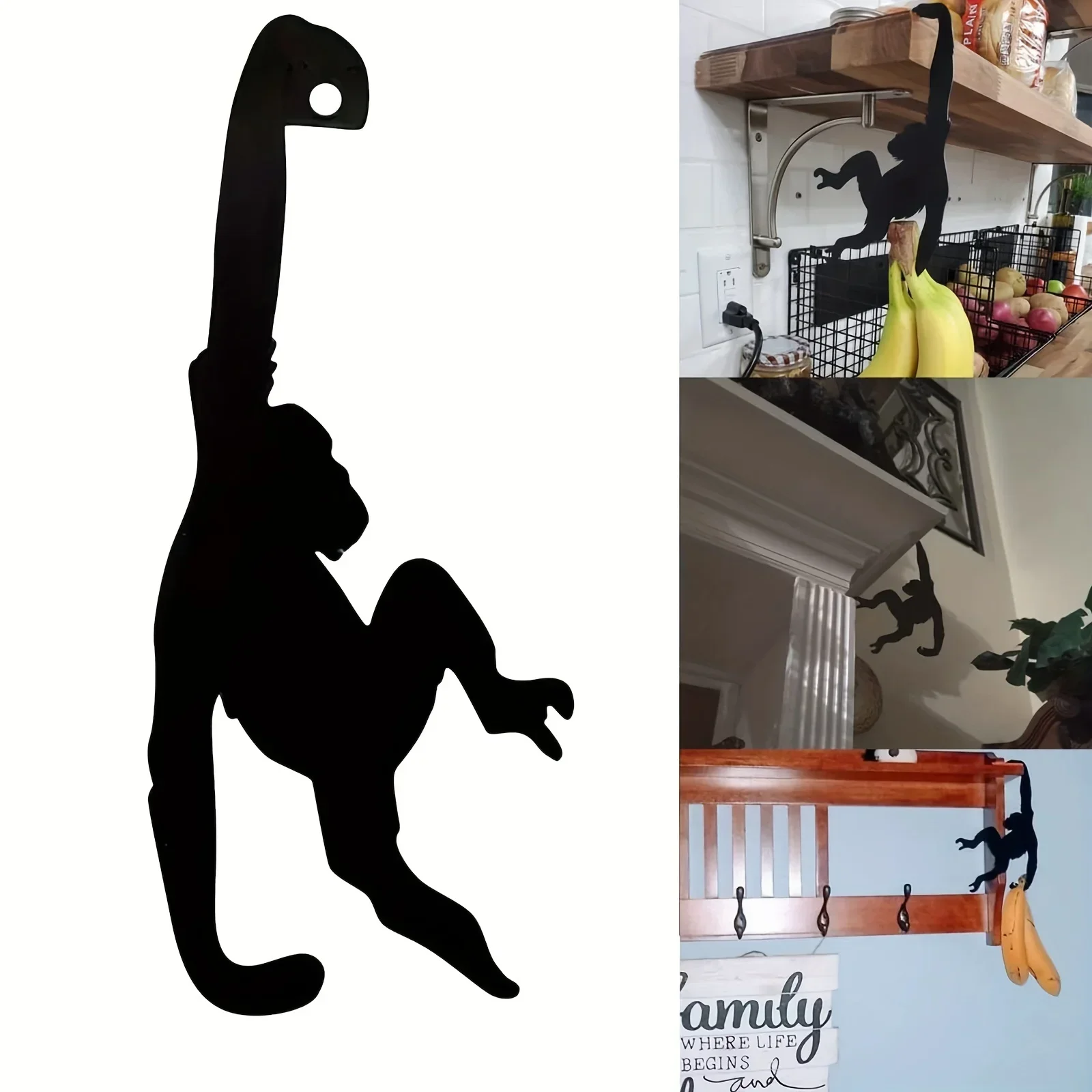 HELLOYOUNG Funny Monkey Banana Holder Hooks Metal Kitchen Gadget For Keeping Fresh Fruits And Vegetables, Durable Key Hanger
HELLOYOUNG Funny Monkey Banana Holder Hooks Metal Kitchen Gadget For Keeping Fresh Fruits And Vegetables, Durable Key Hanger
