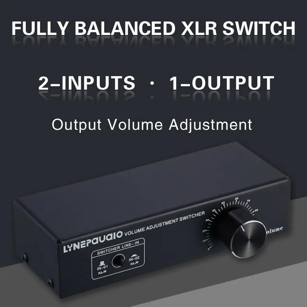 2-IN-1-OUT Analog Audio Switcher Box XLR /RCA With Volume Control Passive Preamp
2-IN-1-OUT Analog Audio Switcher Box XLR /RCA With Volume Control Passive Preamp
