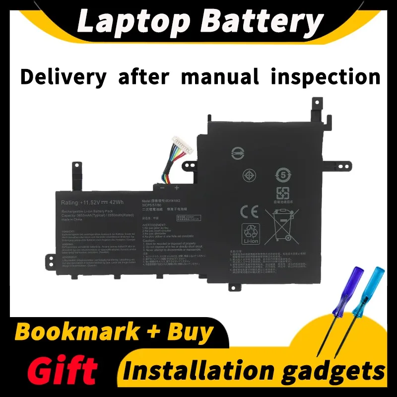 For ASUS V5050E S5500F V531FL X531FA S531FA S531FL B31N1842 11.52V 42wh/3653mAh Laptop Battery
For ASUS V5050E S5500F V531FL X531FA S531FA S531FL B31N1842 11.52V 42wh/3653mAh Laptop Battery