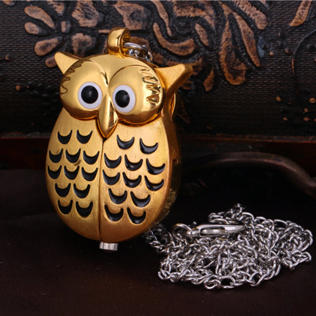 Vintage Small Cute Owl Bird Quartz Pocket Watch for Men Women Fob Chain Wings Pendant Necklace Clock for Kids Children Present
Vintage Small Cute Owl Bird Quartz Pocket Watch for Men Women Fob Chain Wings Pendant Necklace Clock for Kids Children Present