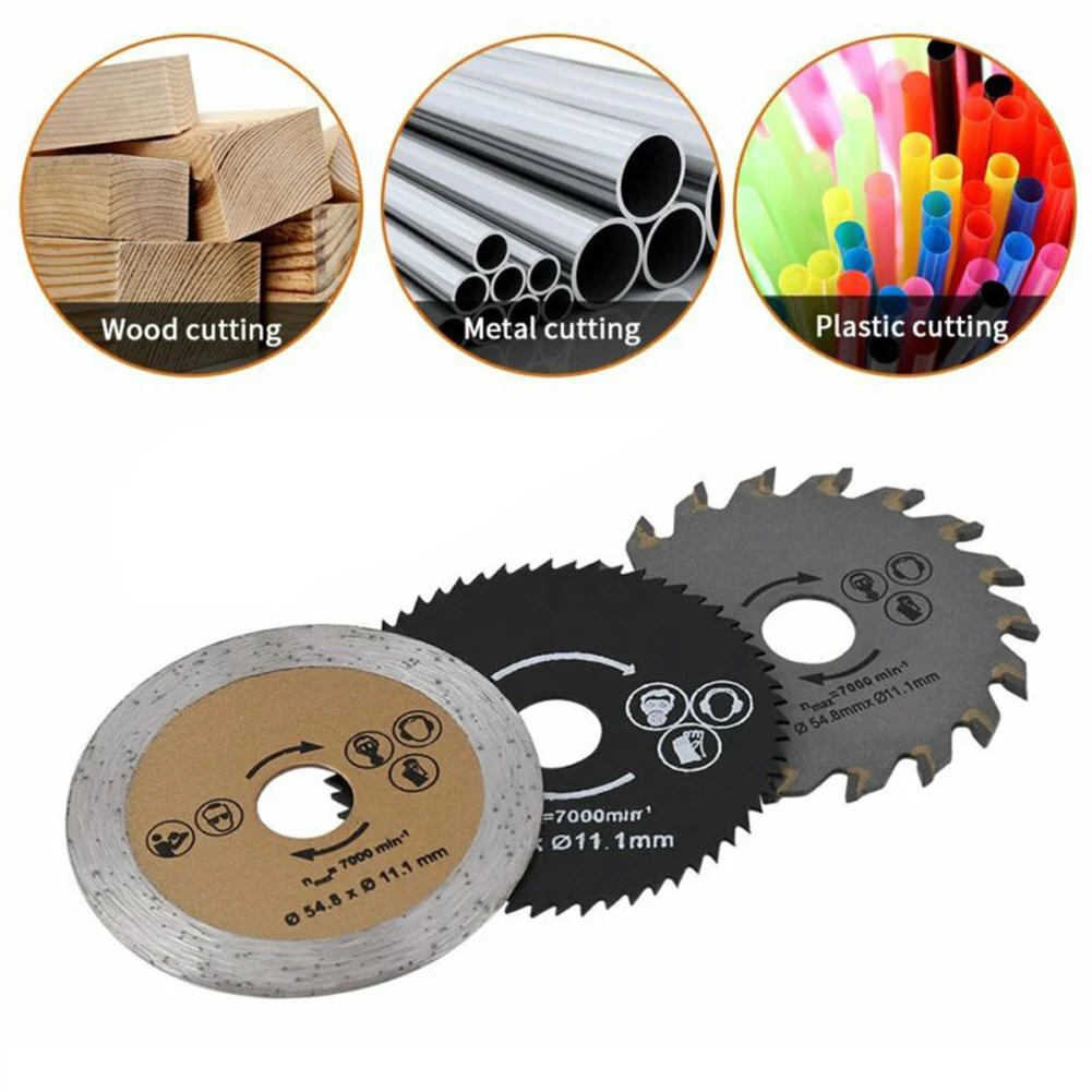 3PC HSS Mini Circular Saw Blade Set Diamond Grinding Wheel For Steel Wood Granite Cutting 54.8x11.1mm Power Tools Accessories
3PC HSS Mini Circular Saw Blade Set Diamond Grinding Wheel For Steel Wood Granite Cutting 54.8x11.1mm Power Tools Accessories