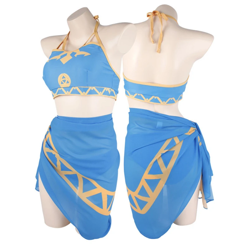 Breath Of The Wild Swimsuit Cos Princess Summer Swimsuit Lzelda Sexy Swimsuit Cosplay Three-Piece Swimwear Outfits 
Breath Of The Wild Swimsuit Cos Princess Summer Swimsuit Lzelda Sexy Swimsuit Cosplay Three-Piece Swimwear Outfits