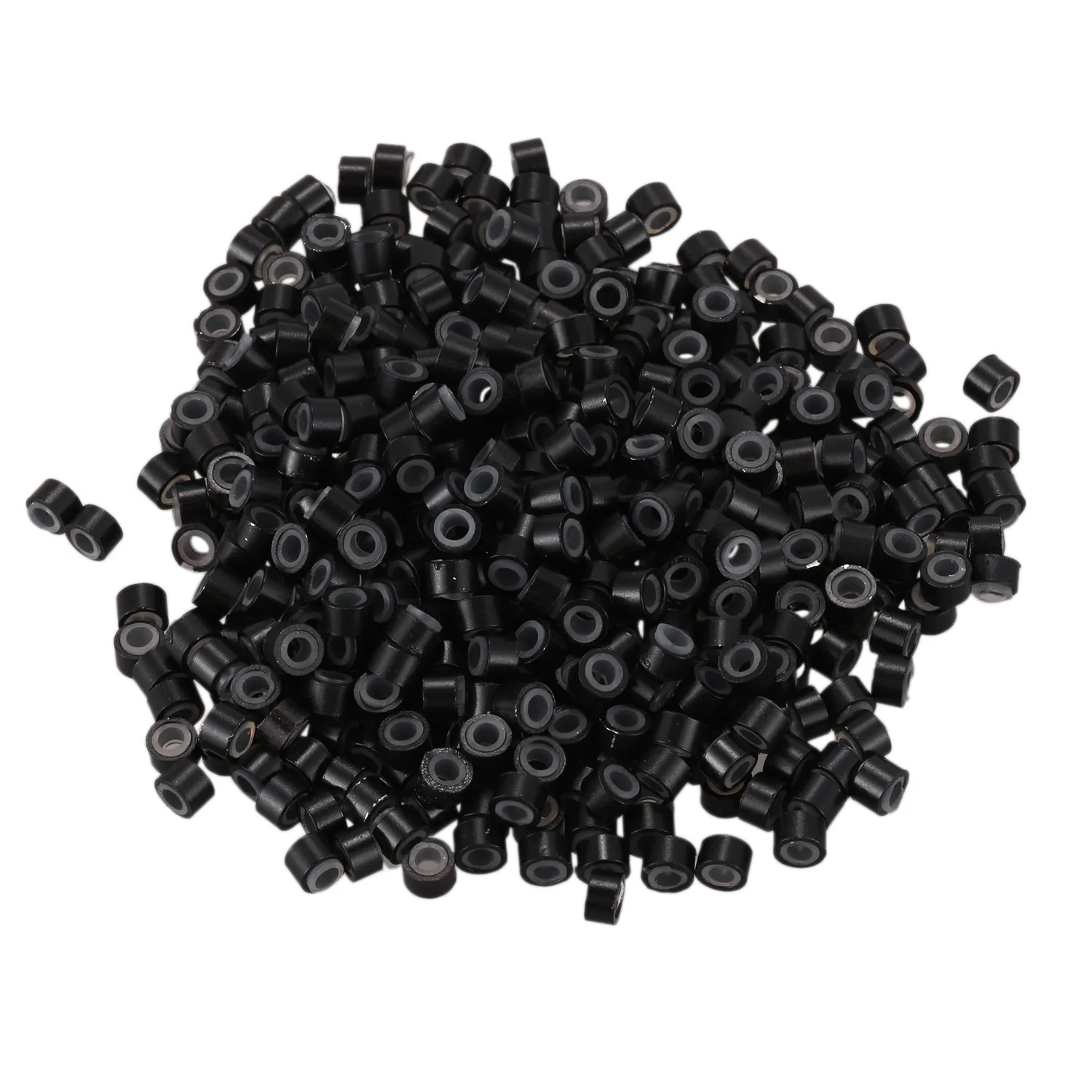 500 Pcs Black 5mm Silicone Lined Micro-ring Links Beads for I Stick Hair Extension Installation and Feathers
500 Pcs Black 5mm Silicone Lined Micro-ring Links Beads for I Stick Hair Extension Installation and Feathers