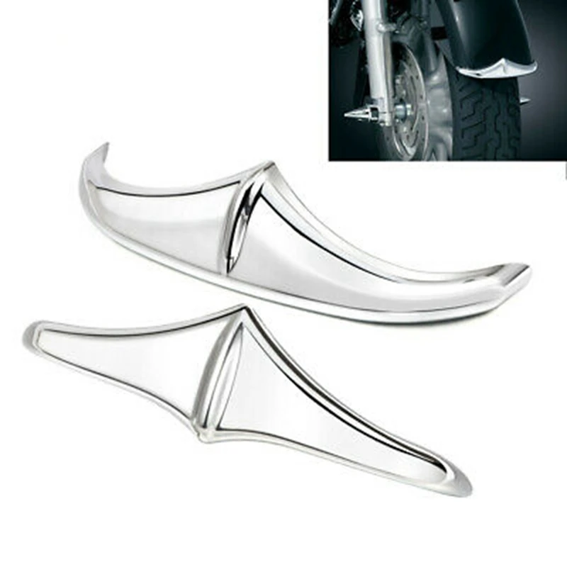 

2Pcs Motorcycle Front Rear Fender Trailing Leading Edge Tip Trim Accent For 1998-2019 Touring Road King Glide Trim