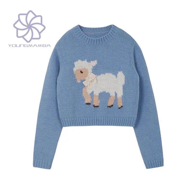 Korean Sweet Cute Knitted Sweater Women Autumn Winter New Round Neck Long Sleeved Pullover Women's Short Top
Korean Sweet Cute Knitted Sweater Women Autumn Winter New Round Neck Long Sleeved Pullover Women's Short Top