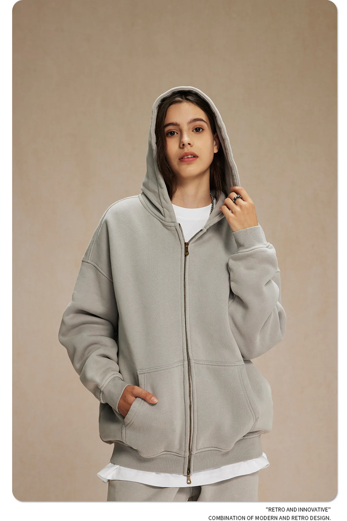 IEFB Men's Wear Wax Printing Vintage Male Hoodies Oversized Loose Zipper Water Washed Plush Sweatshirt Trendy New 9C9349 54 S11edde9ac4fa4ff0b8c0ccc80406c8b9F
