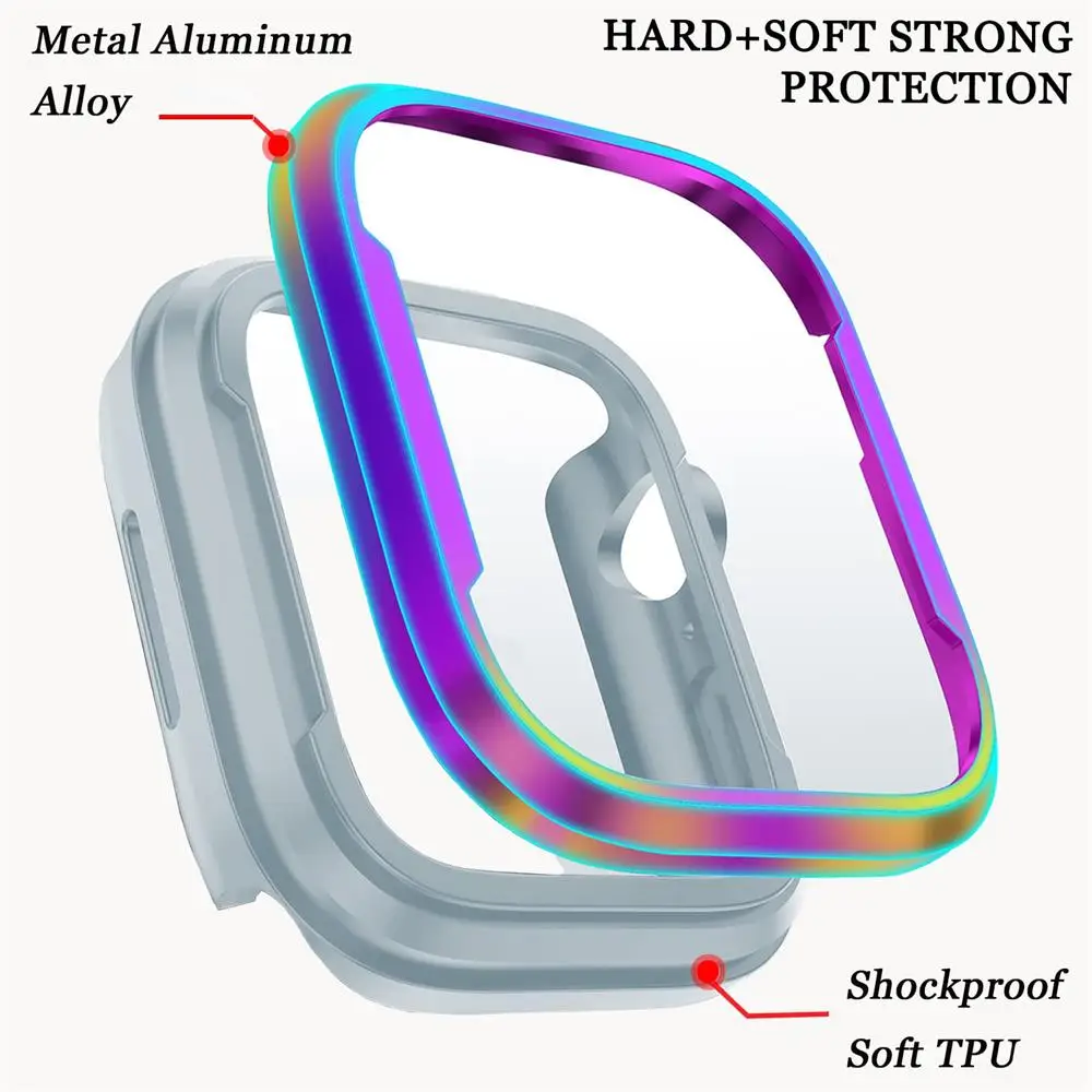 Aluminum alloy Case For Apple Watch Ultra 2 49mm series 9 8 7 6 se 5 TPU Bumper+Metal Frame For iWatch 45mm 41mm 44mm 40mm Cover Aluminum alloy Case For Apple Watch Ultra 2 49mm series 9 8 7 6 se 5 TPU Bumper+Metal Frame For iWatch 45mm 41mm 44mm 40mm Cover