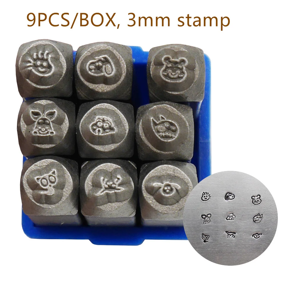 

RCIDOS 3MM Dog/ Cat/Bear Pattern Design Steel punch stamp,Metal Jewelry Design Stamps