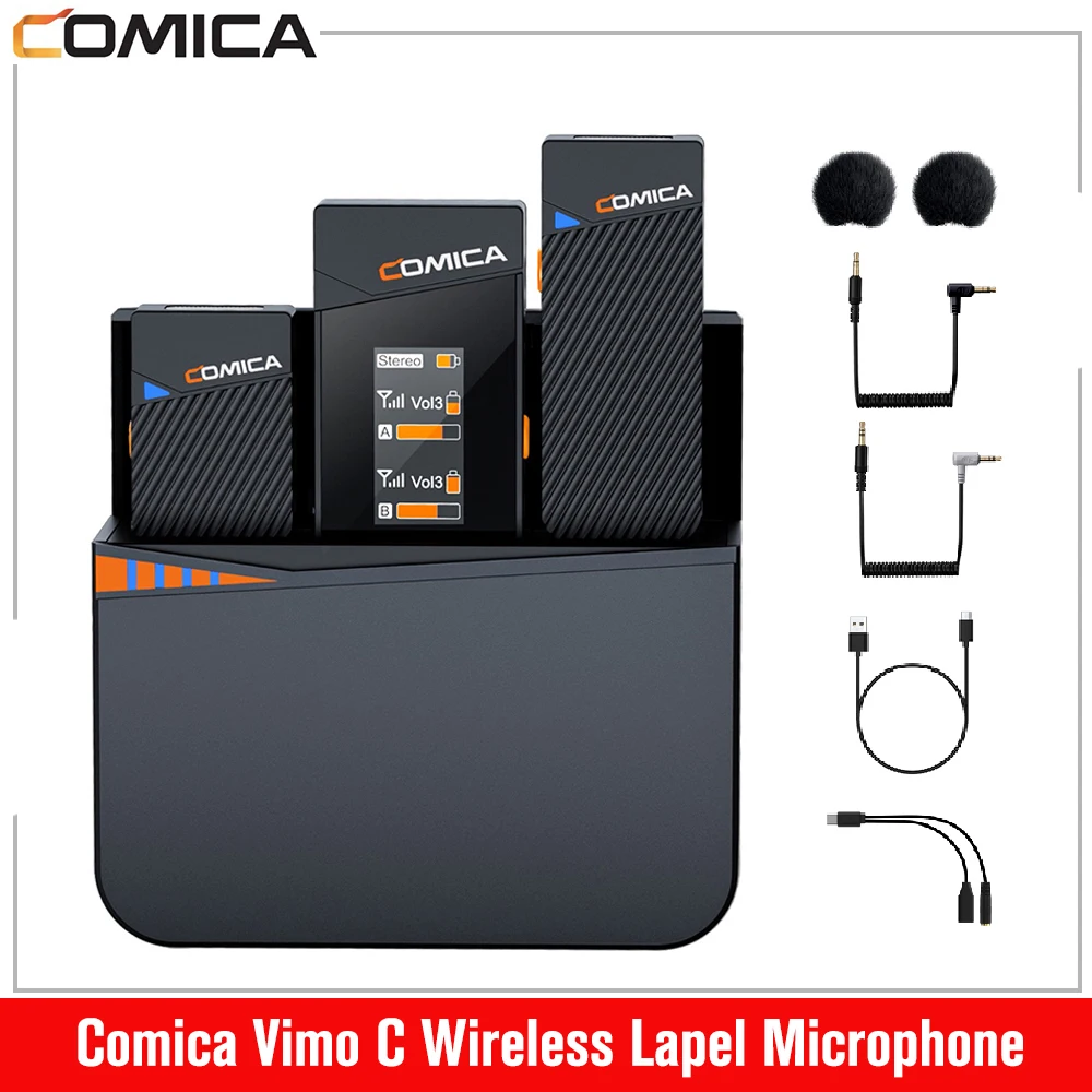 Wireless Lapel Microphone Comica Vimo C 2.4G Mini Mic with Charging Box for Smartphone Camera Podcast Interview YouTube Facebook
Wireless Lapel Microphone Comica Vimo C 2.4G Mini Mic with Charging Box for Smartphone Camera Podcast Interview YouTube Facebook