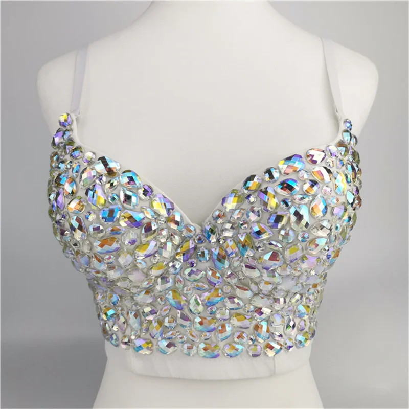 Women Sequin Rhinestone Bustier Crop Top Spaghetti Strap Push Up Cross Back Corset Vest Belly Dance Performance Costume
Women Sequin Rhinestone Bustier Crop Top Spaghetti Strap Push Up Cross Back Corset Vest Belly Dance Performance Costume