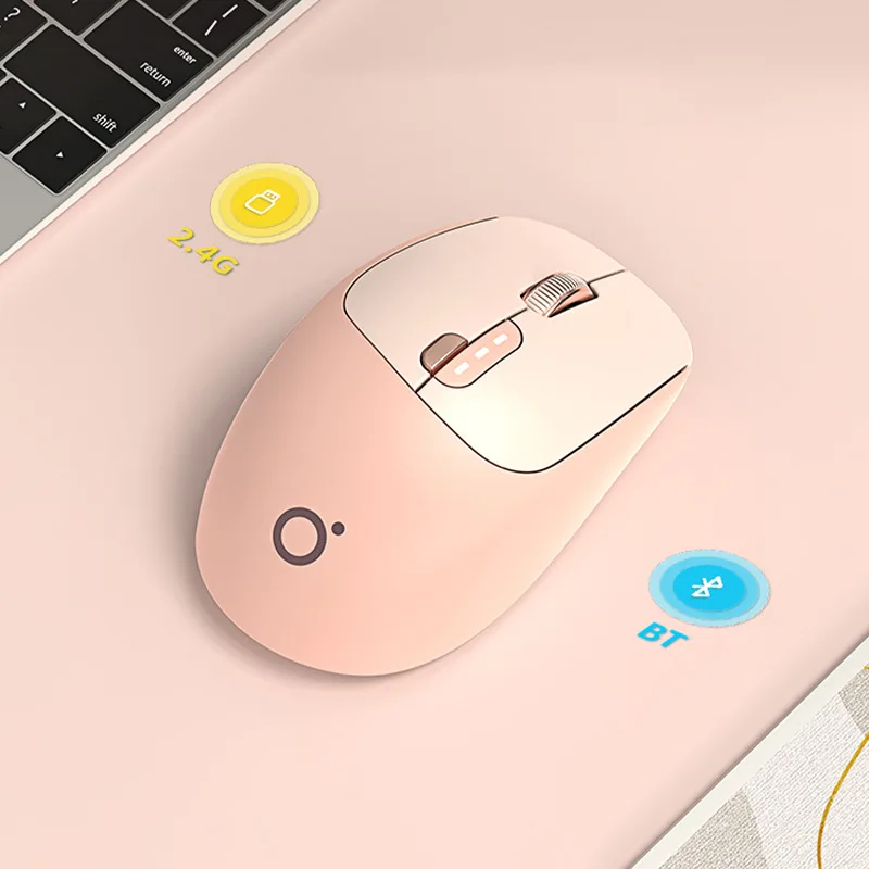 

Q5 Wireless Bluetooth Mouse 2.4Ghz Wireless Mouse USB Type-c Rechargeable Office Mouse 1600dpi Optical High Appearance Mute Mice