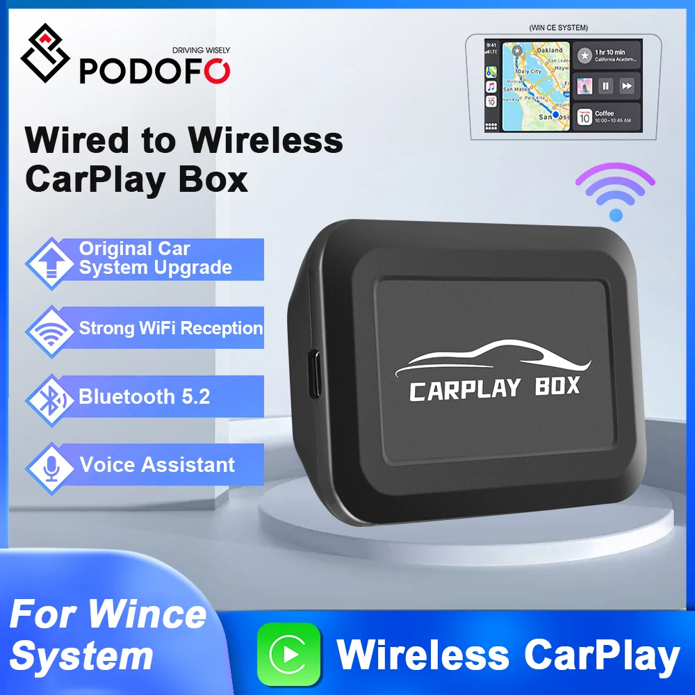 Автомобильный адаптер Podofo Carplay Dongle, беспроводной адаптер Carplay AI Box, Wi-Fi, голосовое ии, оригинальная автомобильная система Wince для VW Mazda Toyota
Автомобильный адаптер Podofo Carplay Dongle, беспроводной адаптер Carplay AI Box, Wi-Fi, голосовое ии, оригинальная автомобильная система Wince для VW Mazda Toyota