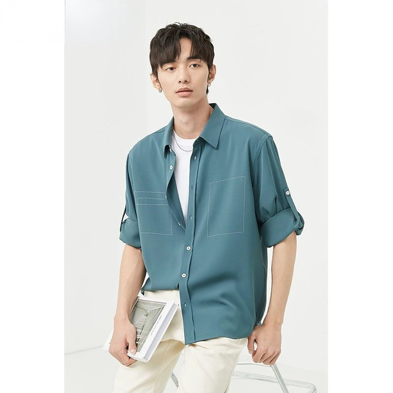 Solid Color Men Shirt Turn Down Collar 2023 Korean Fashion Casual Men Clothing Loose Streetwear Leisure Shirts for Male C17
Solid Color Men Shirt Turn Down Collar 2023 Korean Fashion Casual Men Clothing Loose Streetwear Leisure Shirts for Male C17