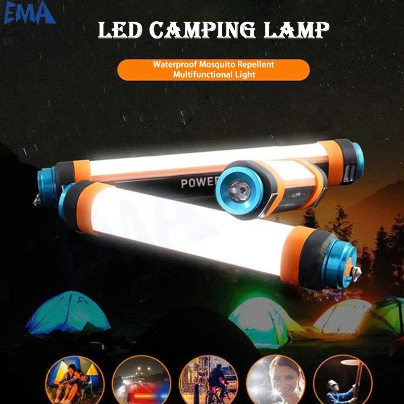 

7800mAh USB Rechargeable LED Camping Lamp Tent Trip Lantern IP68 Waterproof Hiking Working Fishing SOS Flashlight Lighting