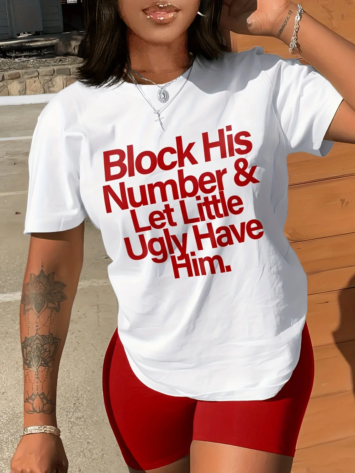 Simple Letter Print T-shirt, Casual Crew Neck Short Sleeve Summer T-shirt, Women's Clothing
Simple Letter Print T-shirt, Casual Crew Neck Short Sleeve Summer T-shirt, Women's Clothing