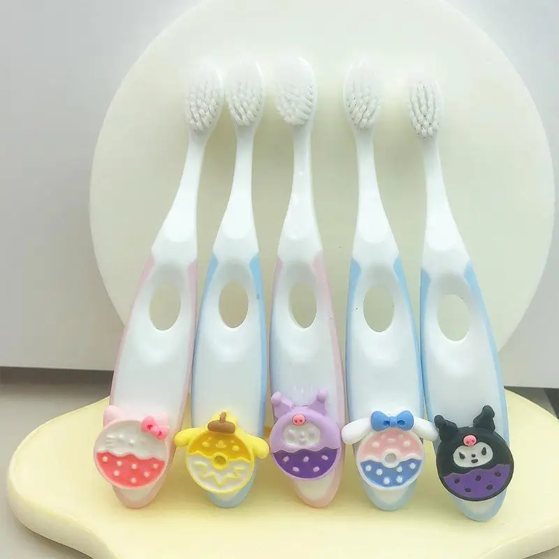 

Kawaii Sanrio Anime Toothbrush Cute Kuromi My Melody Cinnamoroll Little Fresh Cartoon Soft Bristle Toothbrush Gifts for Children