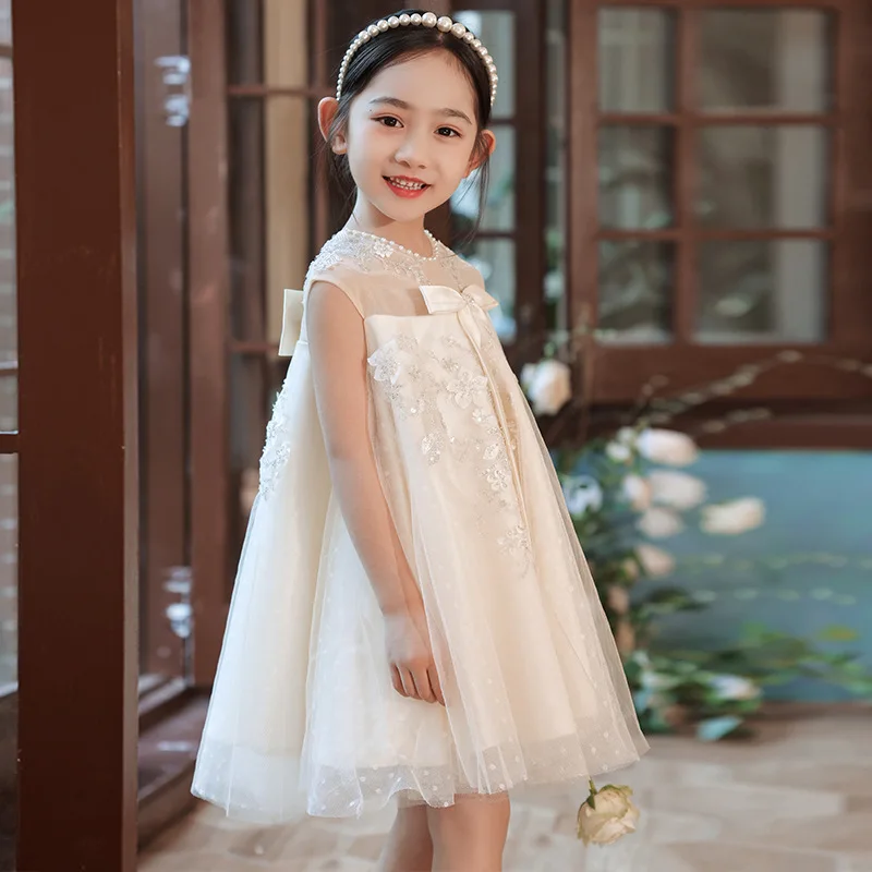 

Korean Baby Girl Baptism Dress Kids Beading Bow Lace Tulle Toddler Christening Gown Birthday Dresses Infant Boutique Vestidos