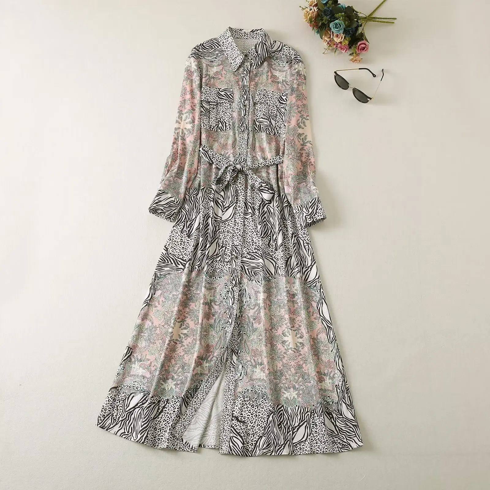 European and American women's dress 2023 summer new style Lapel long sleeves Leopard print single-breasted dress XXL
European and American women's dress 2023 summer new style Lapel long sleeves Leopard print single-breasted dress XXL