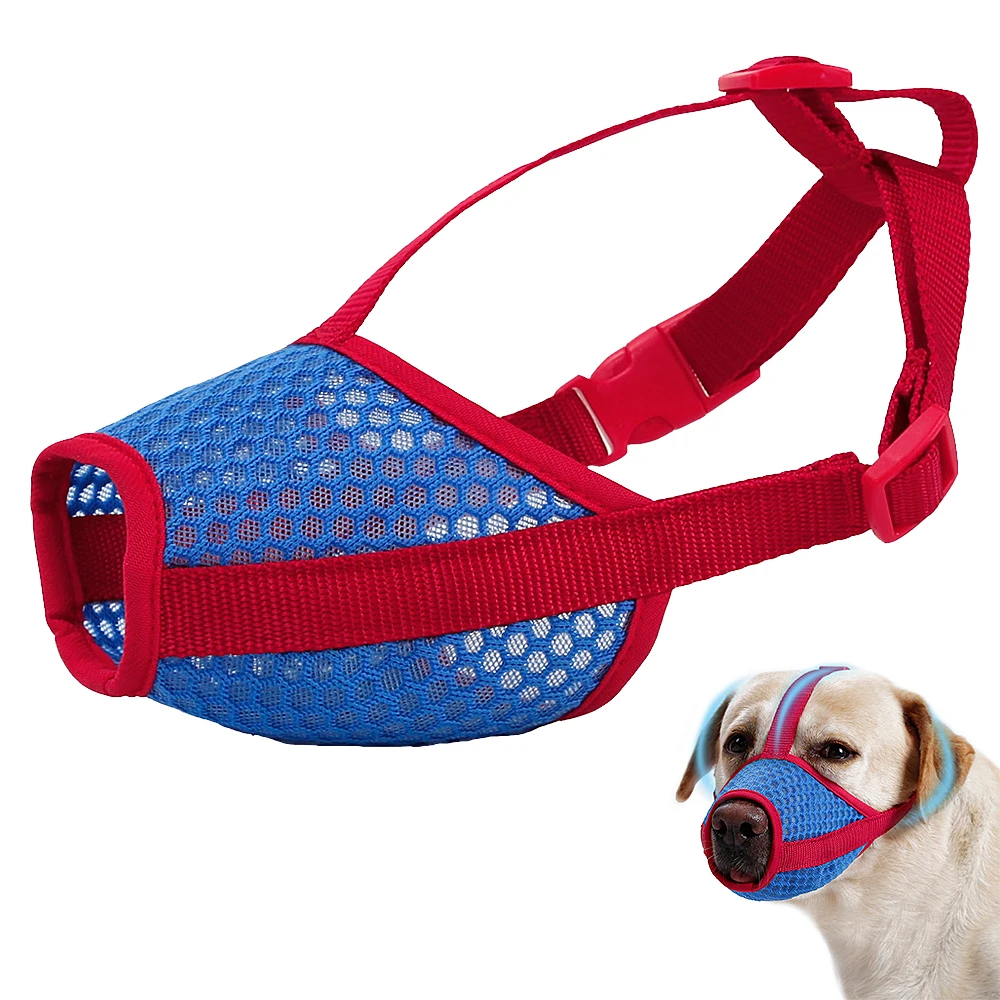 

Breathable Mesh Pet Dog Muzzle Adjustable Anti Bark Dog Mouth Mask Cover Stop Chew Grooming Dog Muzzles Training Pet Accessories