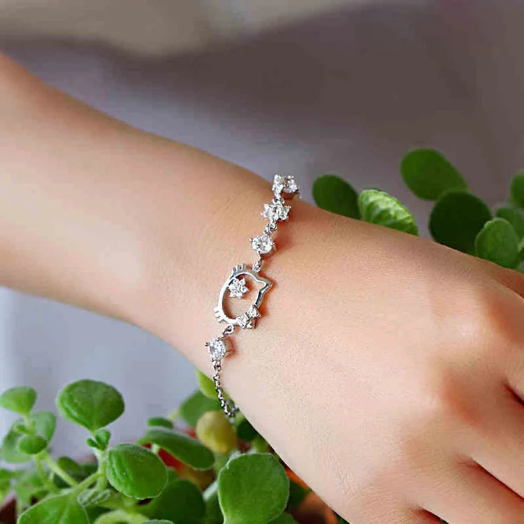 S925 Sterling Silver 8 Inches Cute Cat AAA Zircon Bracelet For Women Fashion Wedding Couple Gift Jewelry Bracelet
S925 Sterling Silver 8 Inches Cute Cat AAA Zircon Bracelet For Women Fashion Wedding Couple Gift Jewelry Bracelet