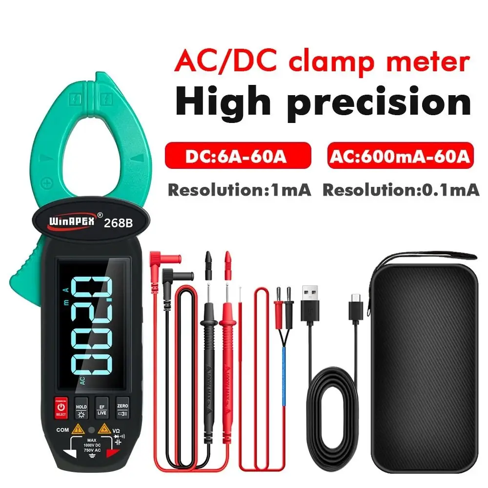 True RMS Digital Clamp Meter 268B 60A High Precision Smart Multimeter Multifunction Professional AC/DC Current Clamp
True RMS Digital Clamp Meter 268B 60A High Precision Smart Multimeter Multifunction Professional AC/DC Current Clamp