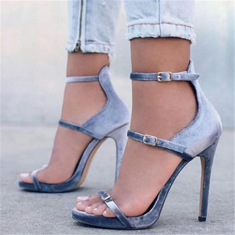 Sexy Women Thin Strap Small Buckle Grey Fuchsia Velvet Sandals High Heels Party Stiletto Heel Open Toe Gladiator Strappy Shoes
Sexy Women Thin Strap Small Buckle Grey Fuchsia Velvet Sandals High Heels Party Stiletto Heel Open Toe Gladiator Strappy Shoes