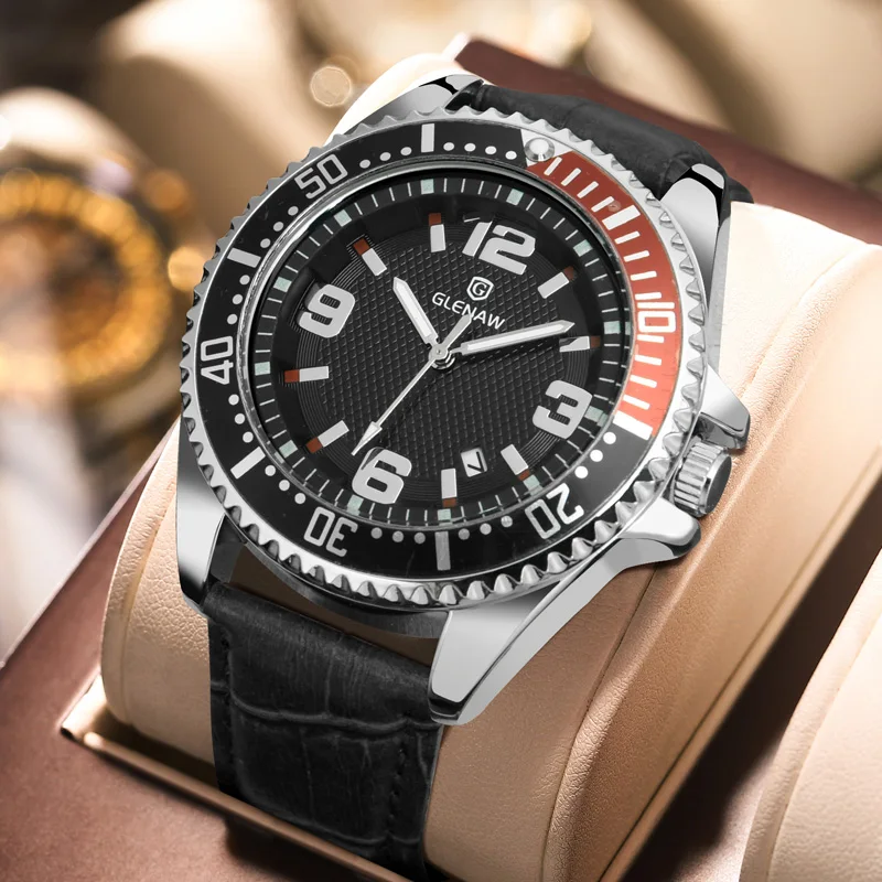 relogios masculino GLENAW Mens Watches Top Brand Luxury Military Sport Watch For Mens Leather Quartz Watch Montre Homme
relogios masculino GLENAW Mens Watches Top Brand Luxury Military Sport Watch For Mens Leather Quartz Watch Montre Homme