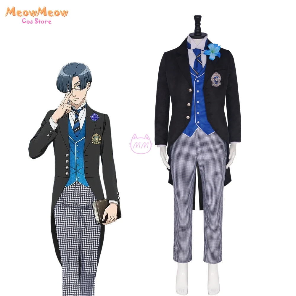 

2024 Anime Kuroshitsuji Black Butler Cosplay Uniform Public School Arc Edgar Redmond Lawrence Bluewer Suit Herman Gregory Outfit