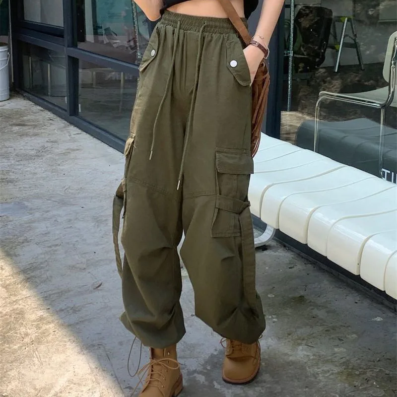 Army Green High Waist Women Pockets Cargo Pants Summer Baggy Wide Leg Trousers Y2K Harajuku Streetwear Joggers Sweatpants
Army Green High Waist Women Pockets Cargo Pants Summer Baggy Wide Leg Trousers Y2K Harajuku Streetwear Joggers Sweatpants
