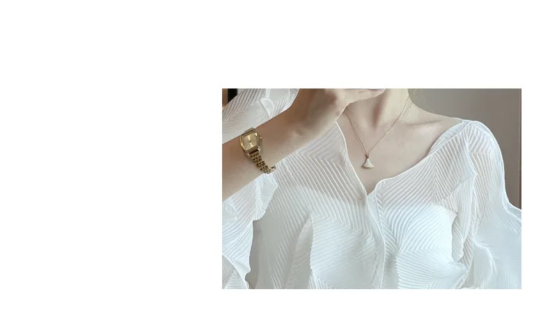 Miyake Pleated T-Shirt 2025 Summer Designer Model Sheer Loose T-Shirt French Elegant Peplum High End Pleated Top Tunic Clothing Miyake Pleated T-Shirt 2025 Summer Designer Model Sheer Loose T-Shirt French Elegant Peplum High End Pleated Top Tunic Clothing