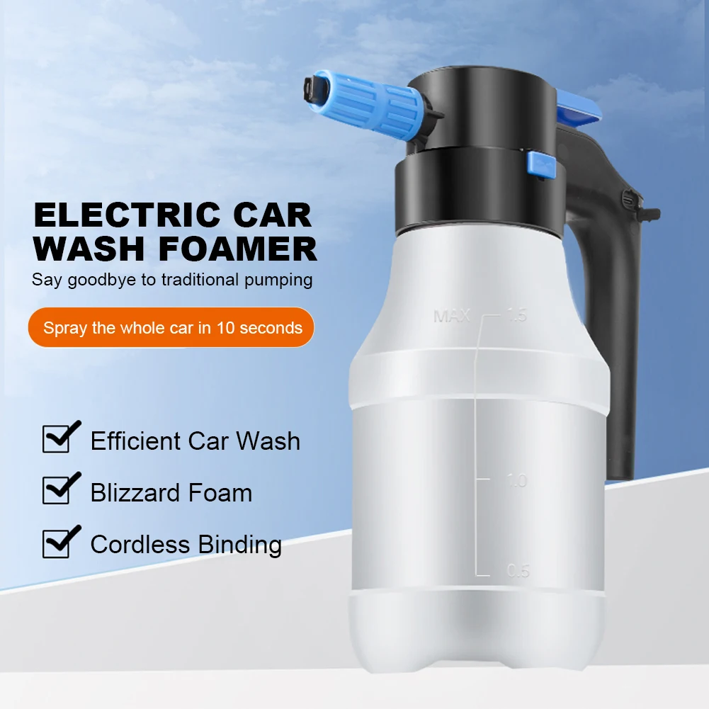 1.5L Electric Foam Sprayer USB Rechargeable Foaming Pump Watering Can Electric Car Wash Spray Bottle Car Home Cleaning Tools
1.5L Electric Foam Sprayer USB Rechargeable Foaming Pump Watering Can Electric Car Wash Spray Bottle Car Home Cleaning Tools