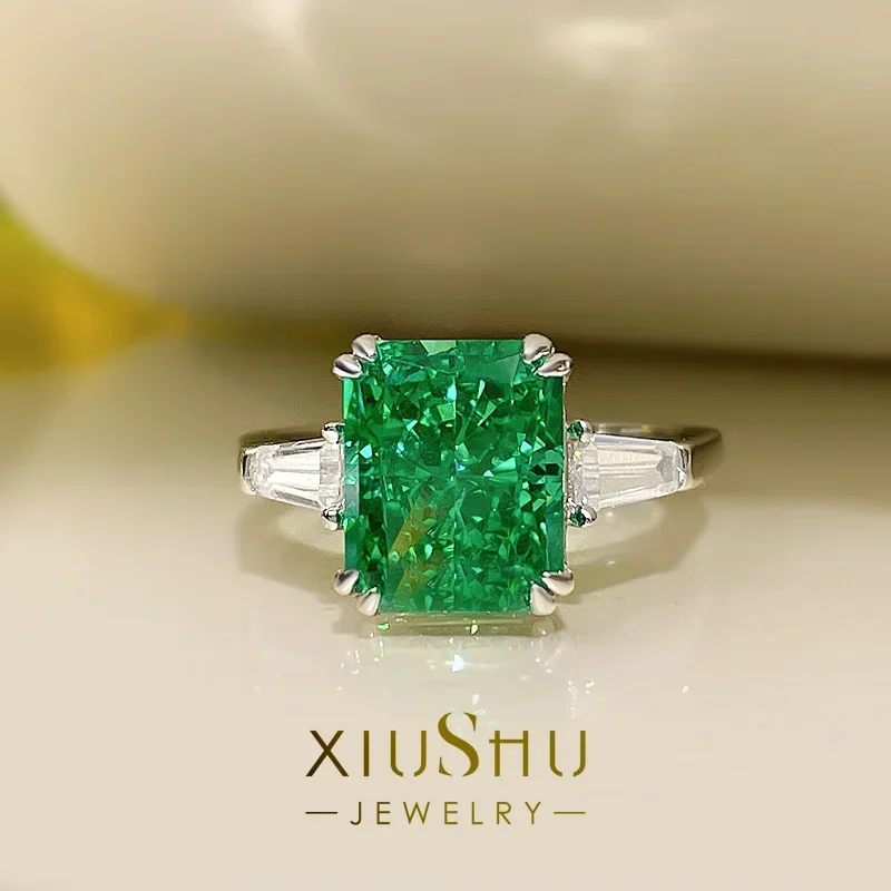

Импортное кольцо с бриллиантами из высокоуглеродистого бриллианта Desire 4 карата, роскошное, маленькое и изысканное, ледяное, изумрудное