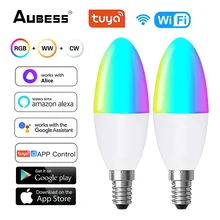 Wifi Smart Light Bulb LED Candle Lamp E14 RGB+CW+WW 5W Dimmable Bulb Tuya Smart Life APP Voice Control With Alexa Google Home
Wifi Smart Light Bulb LED Candle Lamp E14 RGB+CW+WW 5W Dimmable Bulb Tuya Smart Life APP Voice Control With Alexa Google Home