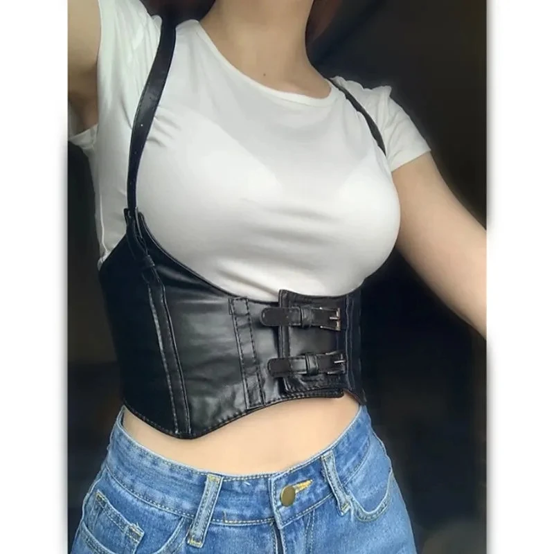 Elastic Decorative Corset Waist Corset Belt Strap On Black Goth Korean Fashion Women's Leather Suspender Belt Free Shipping
Elastic Decorative Corset Waist Corset Belt Strap On Black Goth Korean Fashion Women's Leather Suspender Belt Free Shipping