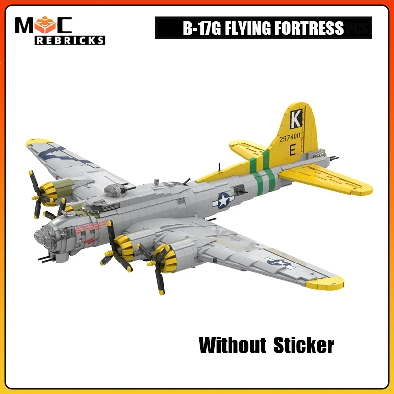 

WW2 US Heavy Strategic Bomber B-17G FLYING FORTRESS Military Fighter MOC Building Block Assembly Airplane Model Kids Bricks Toys