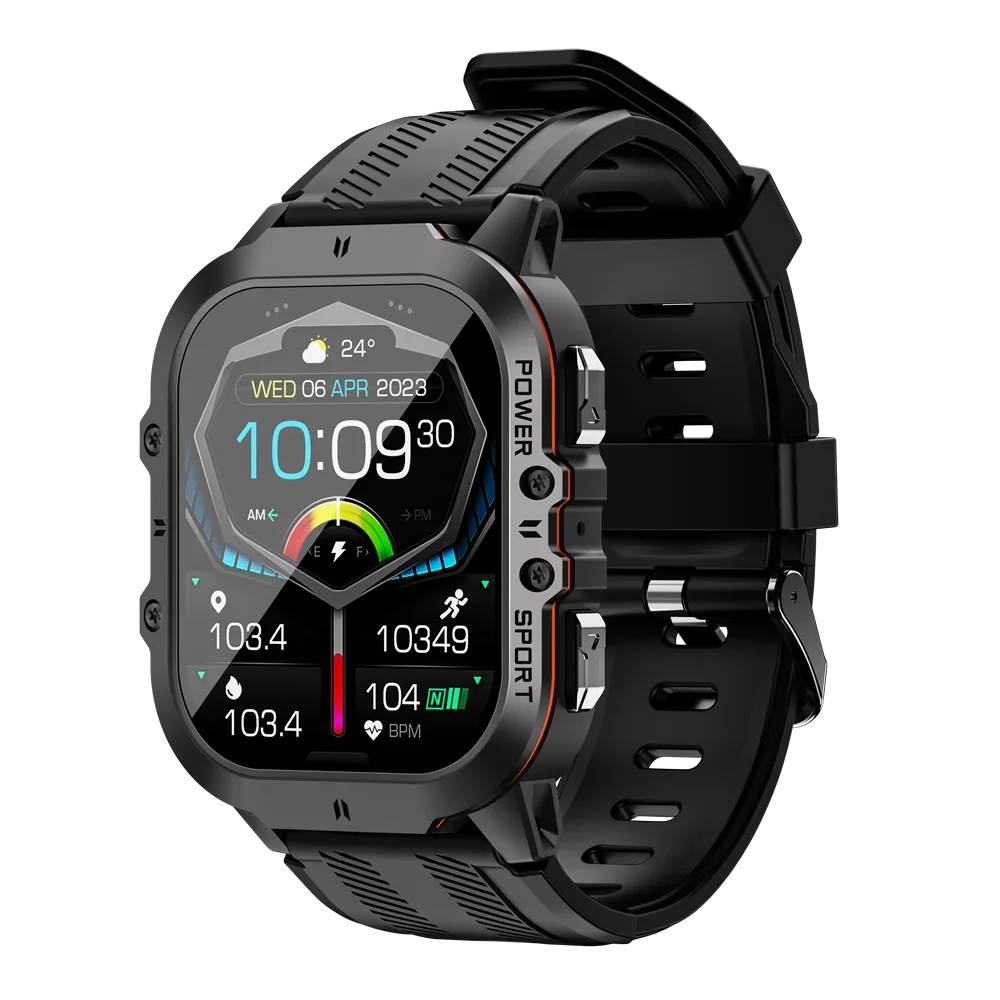 

Новинка C26 Смарт-часы 100 + спортивные режимы Bluetooth Вызов Смарт-часы 1,96 дюйма AMOLED дисплей 1ATM водонепроницаемые уличные военные наручные часы