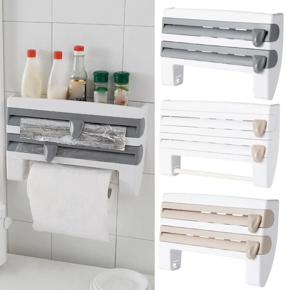3 In 1 Food Film Dispenser Wall-Mount Wrap Dispenser Multifunctional Cling Film Cutter Wall Mounted Tissue Holder Tin Foil Divid
3 In 1 Food Film Dispenser Wall-Mount Wrap Dispenser Multifunctional Cling Film Cutter Wall Mounted Tissue Holder Tin Foil Divid