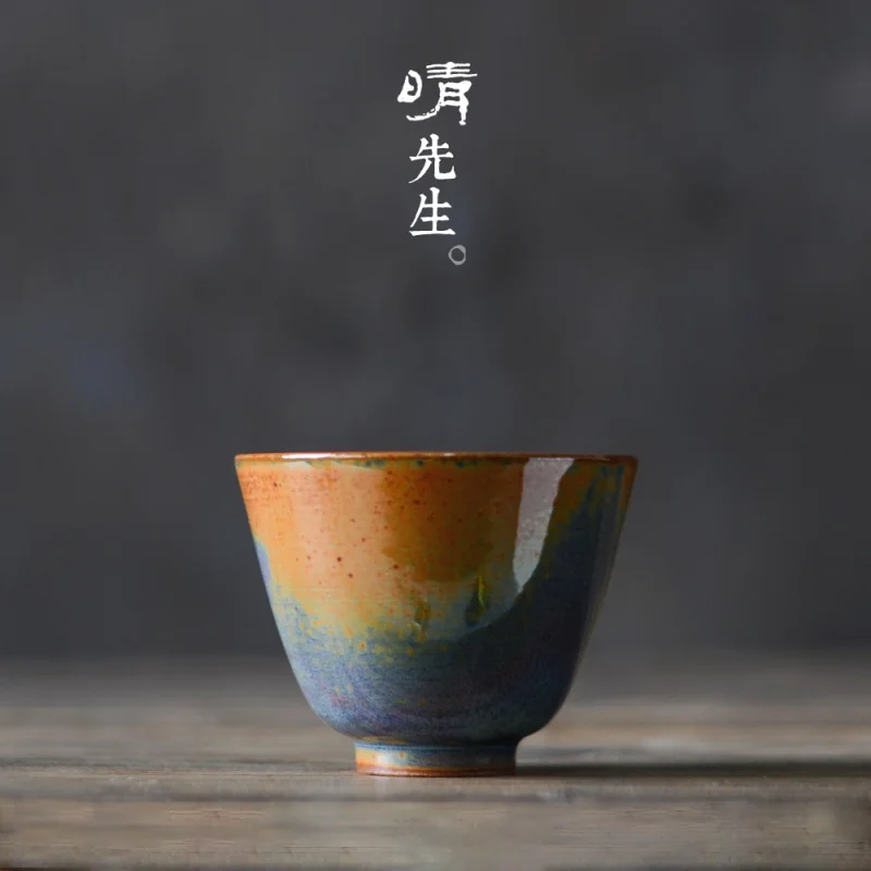 

★Jingdezhen Handmade Firewood Kiln Baked Tea Cup Ceramic Single Cup Master Cup Large Size Kung Fu Tea Cup Pu'er Cup
