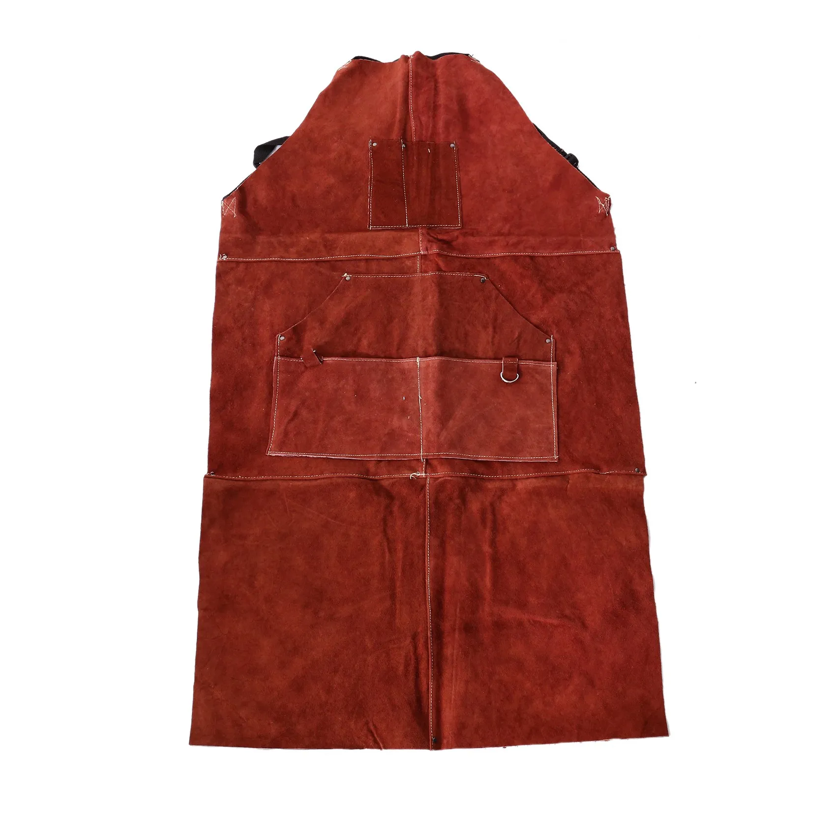 

Кожаный сварочный фартук, жаростойкий, огнестойкий, тяжелый рабочий формовочный фартук с 6 карманами, размер 42 дюйма