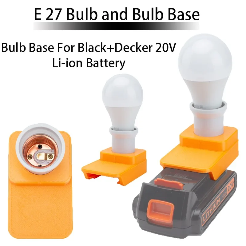 E27 Work Bulb Portable E27 Bulb LED Light Indoor and Outdoor Work Light for Black+Decker 20V Li-ion Battery Bulb Base
E27 Work Bulb Portable E27 Bulb LED Light Indoor and Outdoor Work Light for Black+Decker 20V Li-ion Battery Bulb Base