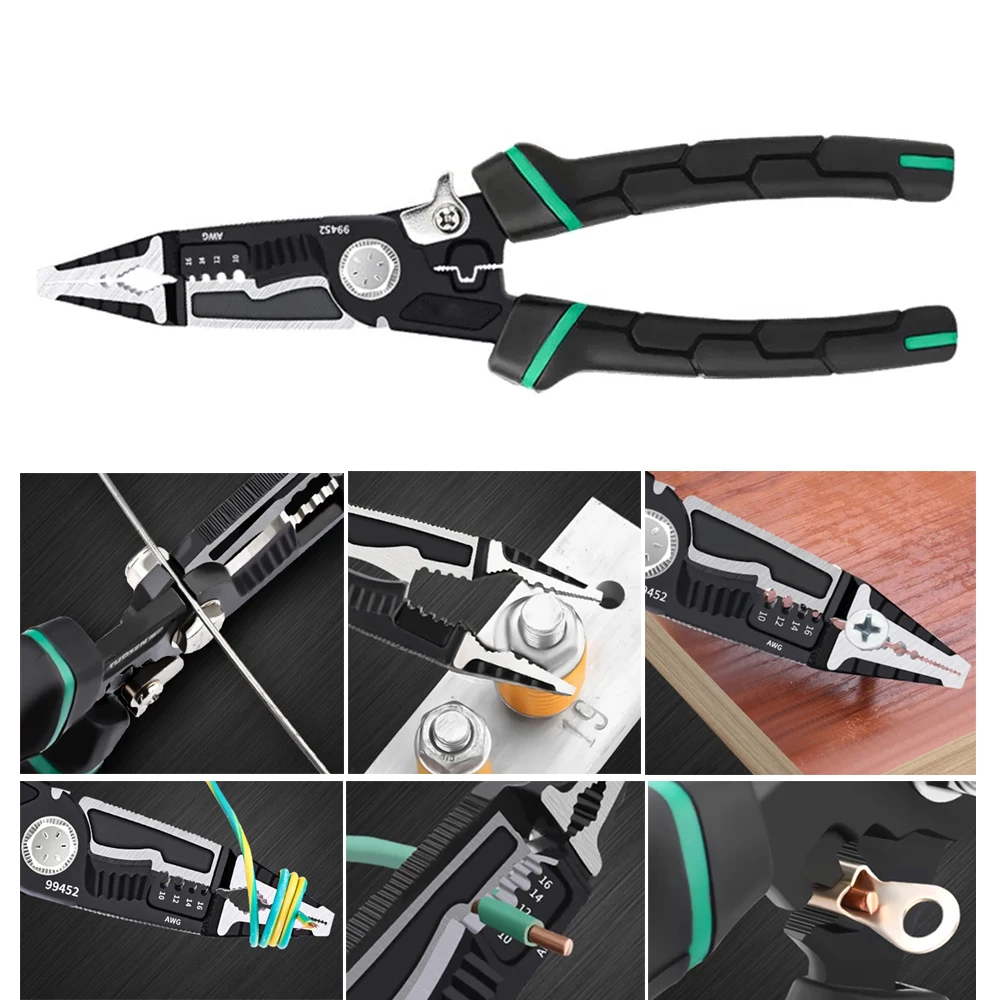 Wire Strippers Multifunctional Needle Nose Pliers Electrician Crimping Pliers Universal Hardware Repair Hand Tool 9 in 1 Plier
Wire Strippers Multifunctional Needle Nose Pliers Electrician Crimping Pliers Universal Hardware Repair Hand Tool 9 in 1 Plier