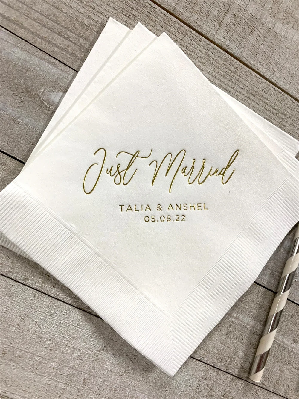 

50 Personalized Napkins Wedding Napkins Custom Monogram Just Married Beverage Cocktail Luncheon Dinner Guest Towels Available!