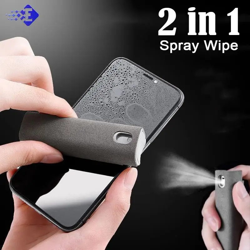 

2in1 Microfiber Screen Cleaner Spray Bottle Set Mobile Phone Ipad Computer Microfiber Cloth Wipe Iphone Cleaning Glasses Wipes