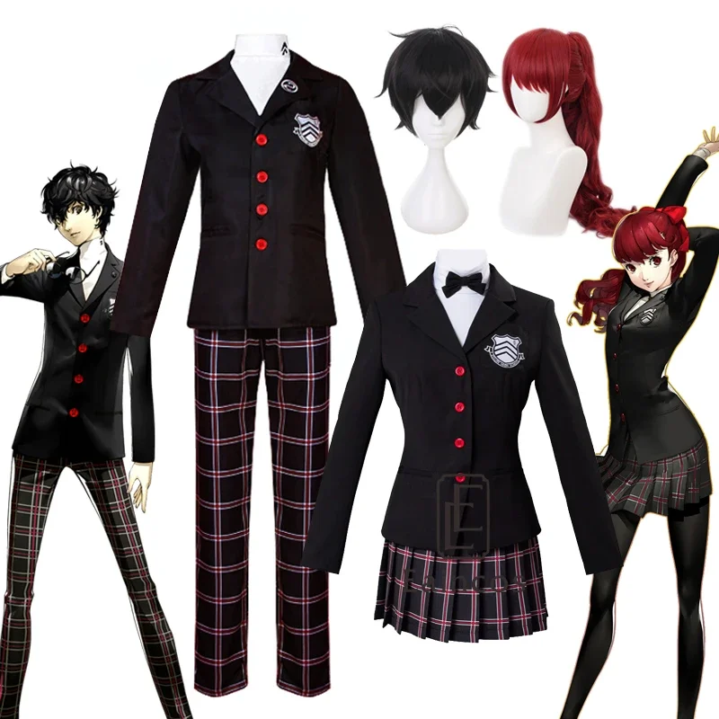 

Persona 5 Kurusu Akira Joker Cosplay Costume Uniform Suits Yoshizawa Kasumi School Uniform Outfit