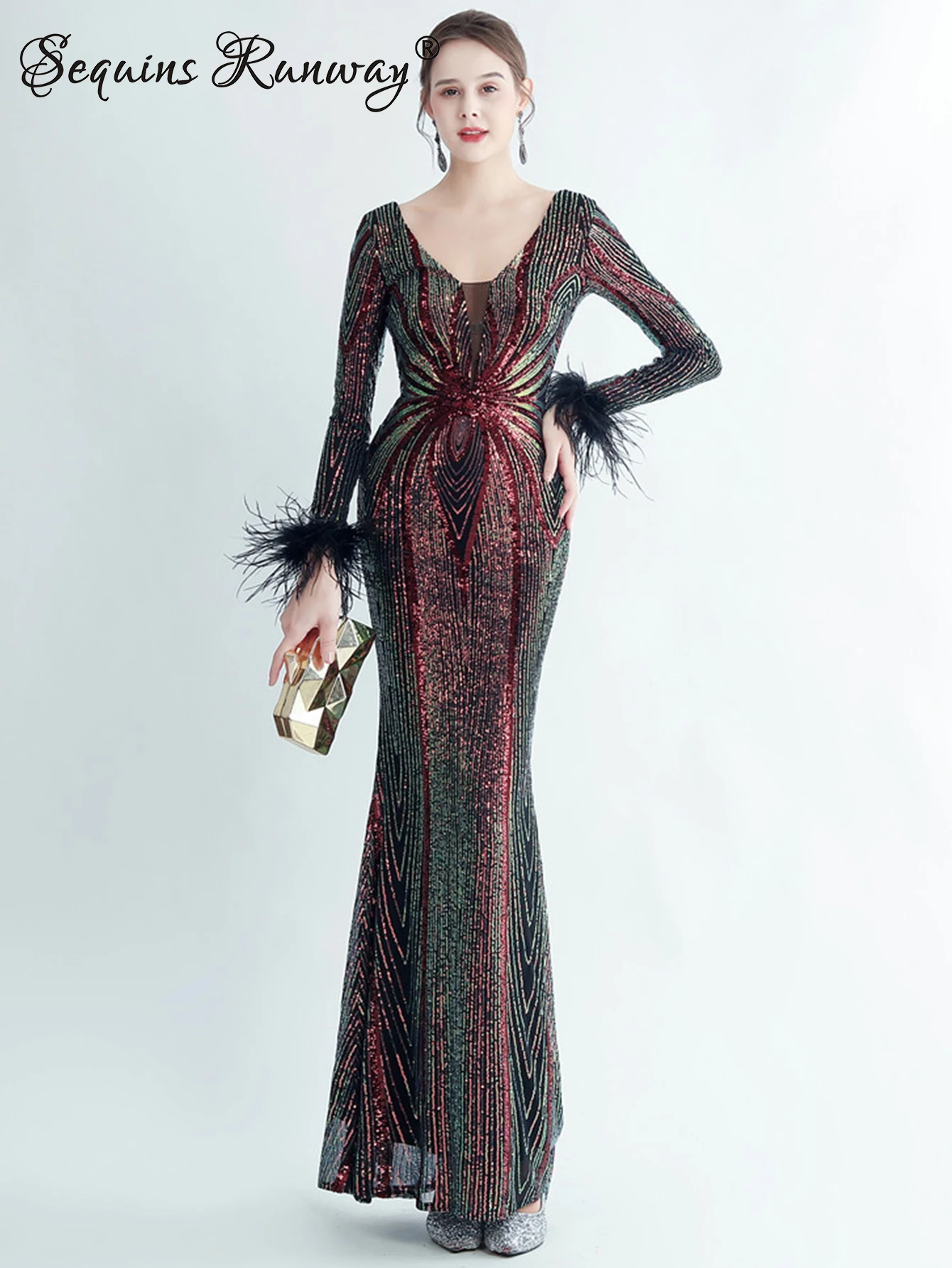 Женское платье-макси с длинным рукавом, черное элегантное вечернее платье с блестками для свадьбы или выпускного вечера, лето 2024 
Женское платье-макси с длинным рукавом, черное элегантное вечернее платье с блестками для свадьбы или выпускного вечера, лето 2024